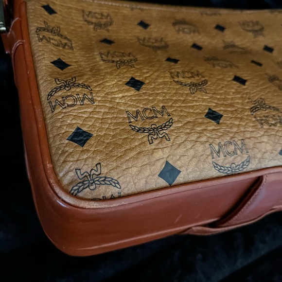 MCM Tan Crossbody Bag with Logo Pattern - Picture 5 of 16